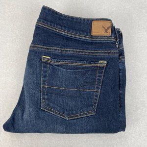 American Eagle Outfitters Kick Boot Stretch Dark Wash Denim Jeans Size 8‎